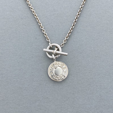 HERMES エルメス アミュレット エクスリブリス セリエ ネックレス シルバー925 シルバー レディース【中古】