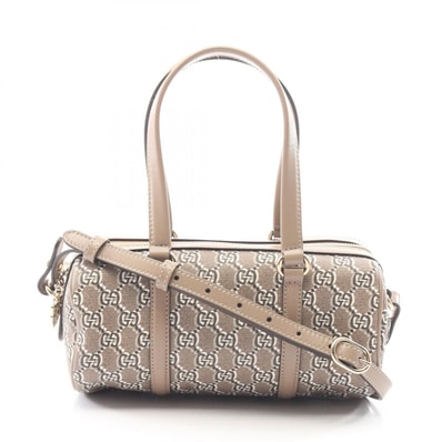 グッチ GUCCI GGシャドウ 2WAY ハンドバッグ バッグ PVCコーティングキャンバス レザー レディース ベージュ系 796230 【中古】