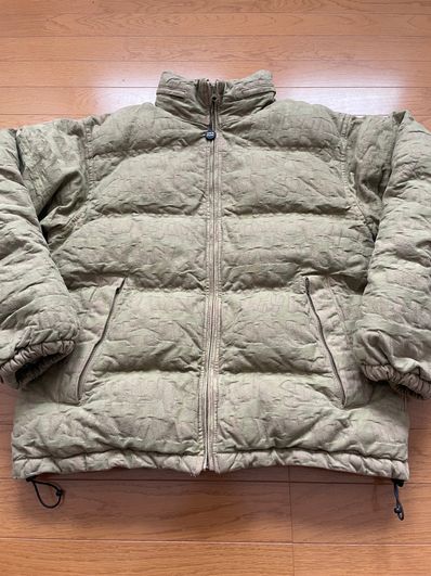 Supreme Fat Tip Jacquard Denim Puffer Jacket "Olive"