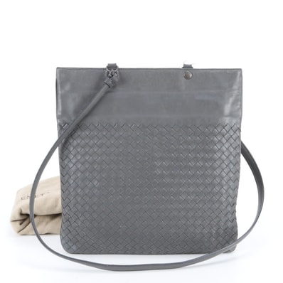 ■美品 ボッテガヴェネタ イントレチャート編みこみショルダーバッグ