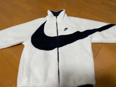 Nike Big Swoosh Reversible Boa Jacket "Sail/Dark Obsidian"