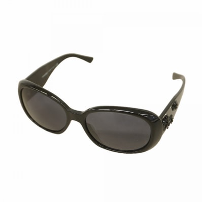 【6dc3624】シャネル サングラス カメリア 5113-A プラスチック ブラック シルバー金具【中古】レディース