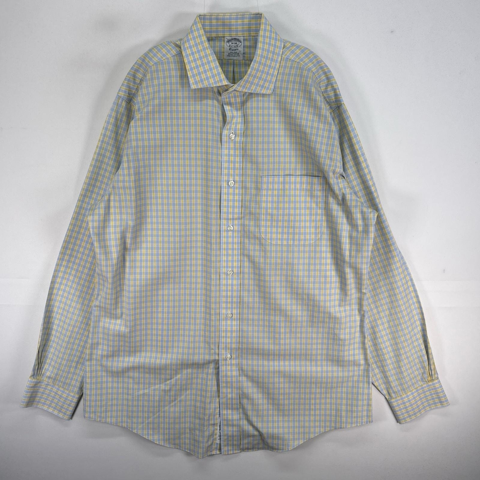 古着 ブルックスブラザーズ Brooks Brothers 長袖シャツ カラーステイ チェック CLASSIC L  イエロー系 マルチカラー メンズ