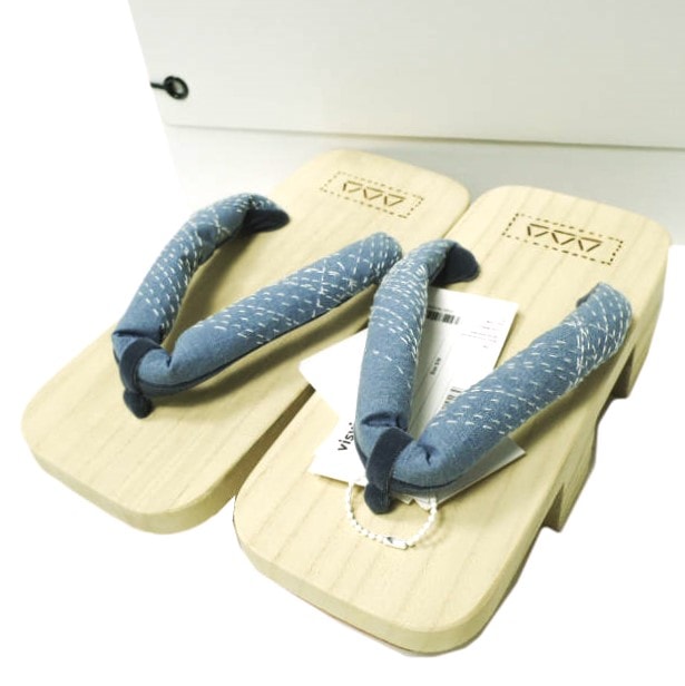 新品 visvim ビズビム 22SS 日本製 GETA SASHIKO 下駄 刺し子 0122101001001 S/M Indigo ヴィズヴィム 定価74,800円 サンダル シューズ g22101