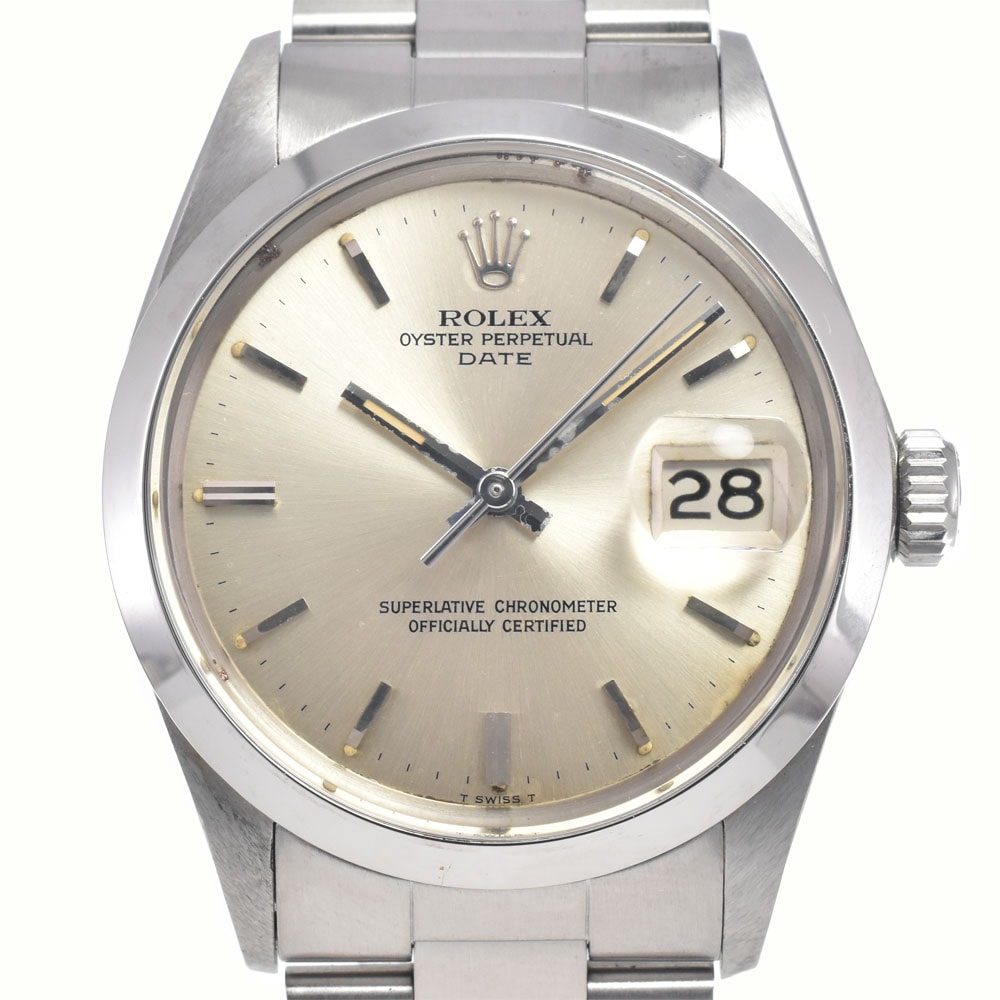 ロレックス ROLEX 1500 ヴィンテージ オイスターパーペチュアル デイト Cal.1570 シルバー 自動巻き メンズ 良品 腕時計 I#147503