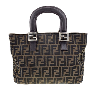 FENDI フェンディ ズッカ トートバッグ 総柄 ハンドバッグ 26329 ブラウン レディース【中古】