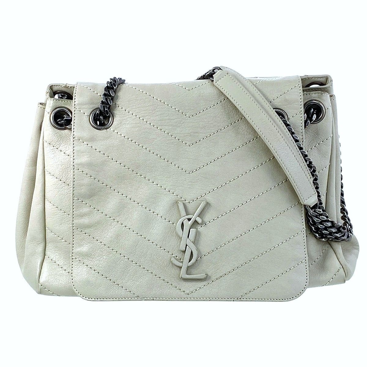 【最終値下げ】SAINT LAURENT PARIS サンローランパリ ノリータ チェーンショルダーバッグ ショルダーバッグ 554265 レザー ホワイト  レディース【中古】