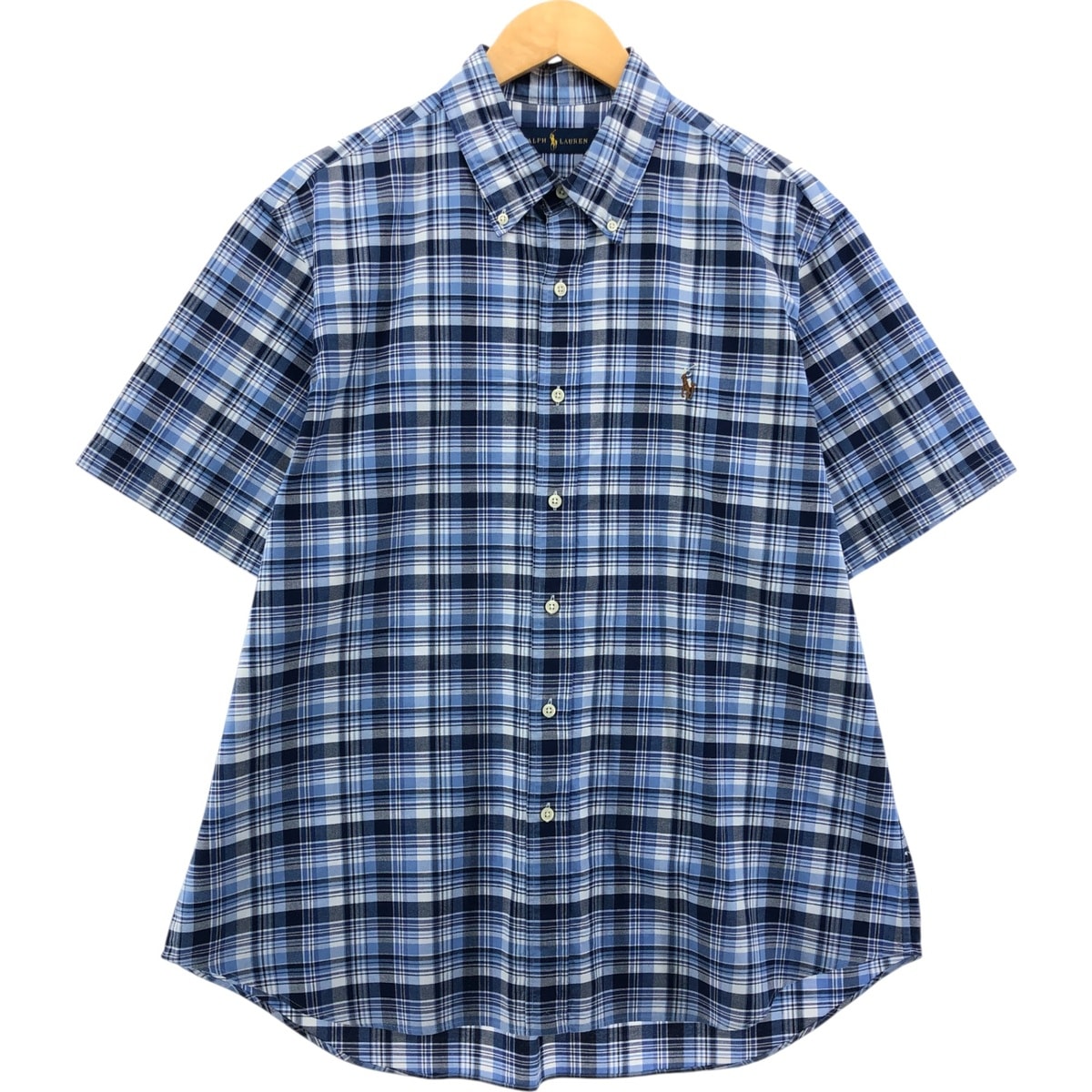 古着 ラルフローレン Ralph Lauren 半袖 ボタンダウン チェックシャツ メンズXL相当/eaa542622