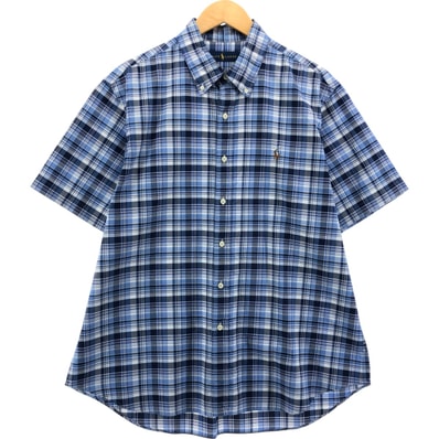 古着 ラルフローレン Ralph Lauren 半袖 ボタンダウン チェックシャツ メンズXL相当/eaa542622
