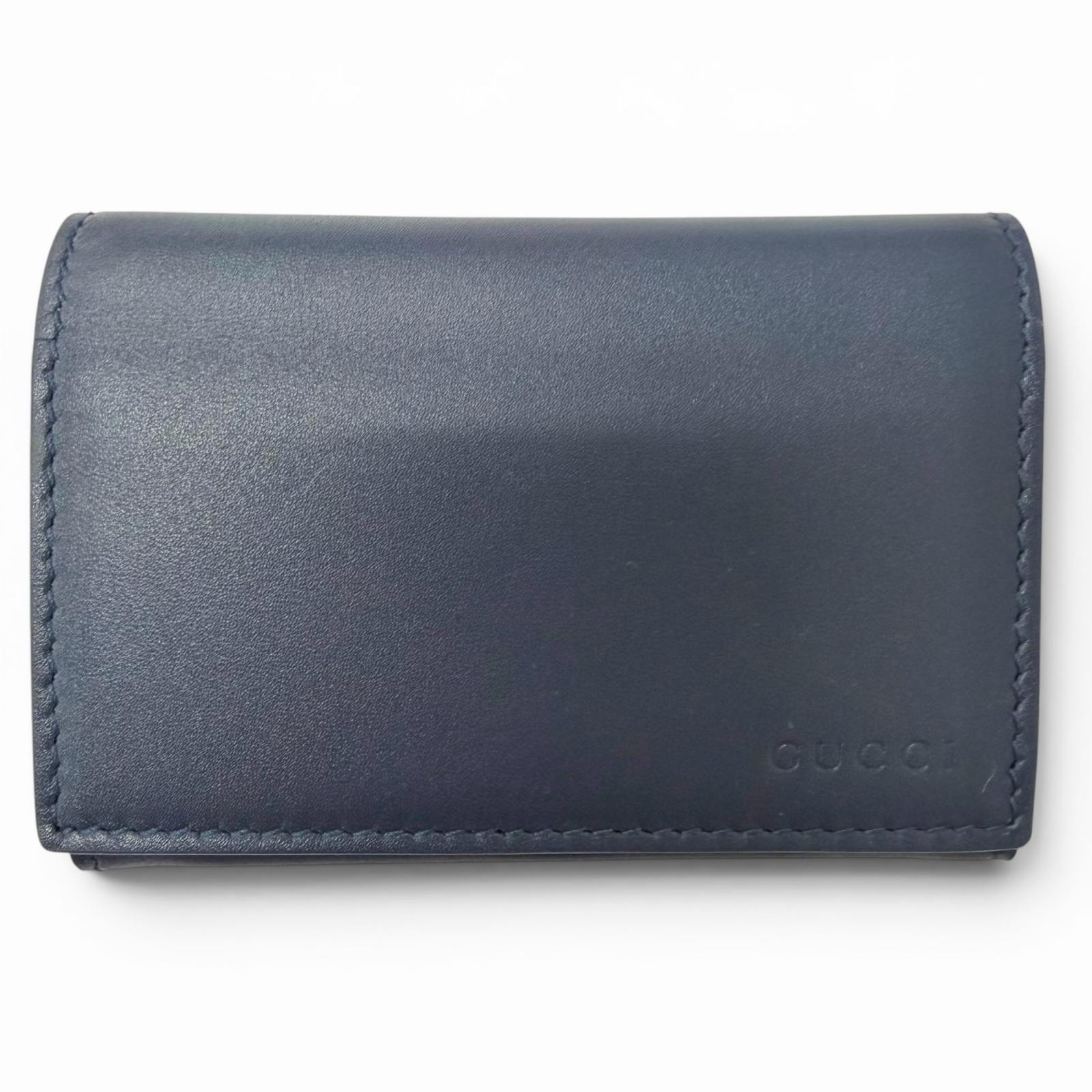 未使用品 グッチ カードケース ネイビー メンズ 818956
