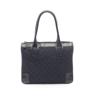 グッチ GUCCI GGキャンバス トートバッグ バッグ キャンバス レザー レディース ブラック系 0000855 【中古】