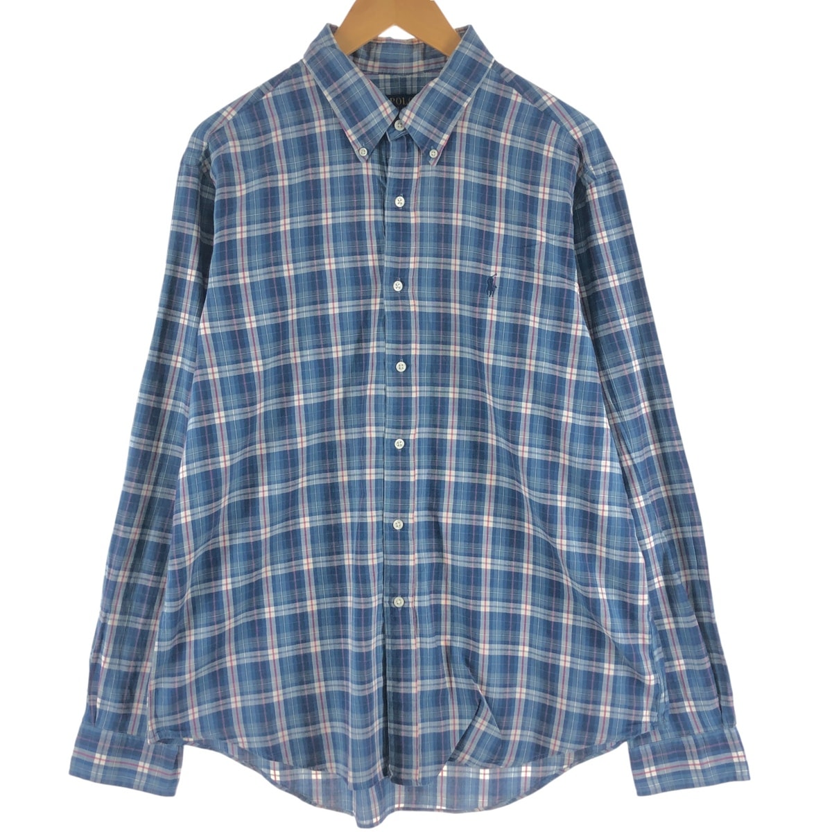古着 ラルフローレン Ralph Lauren 長袖 ボタンダウンチェックシャツ メンズXL相当/eaa539260