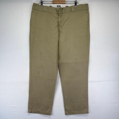 古着 ディッキーズ Dickies パンツ 874 ワークパンツ 作業着 ワンポイントロゴ 大きいサイズ W42×L30 ベージュ系 メンズ