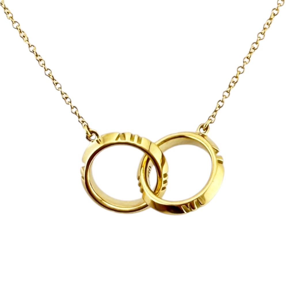 ティファニー アトラスXクローズド インターロッキング ネックレス 18金 K18イエローゴールド レディース TIFFANY&Co.  中古