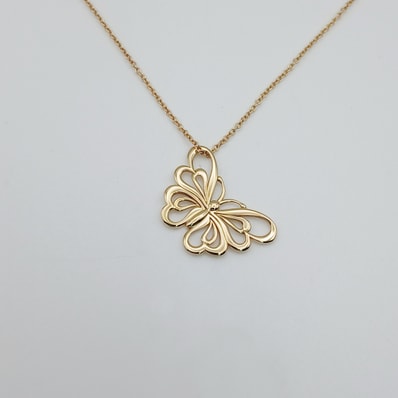 【値下げ】TIFFANY&Co. ティファニー バタフライ ネックレス 750YG ネックレス K18イエローゴールド ゴールド レディース【中古】