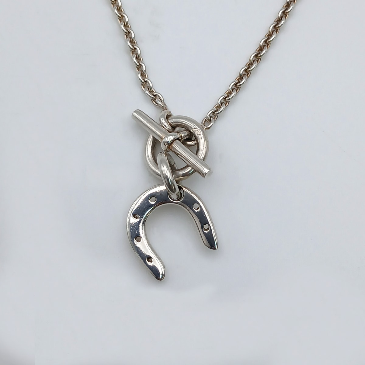 HERMES エルメス ポルトボヌール ネックレス  シルバー  メンズ【中古】