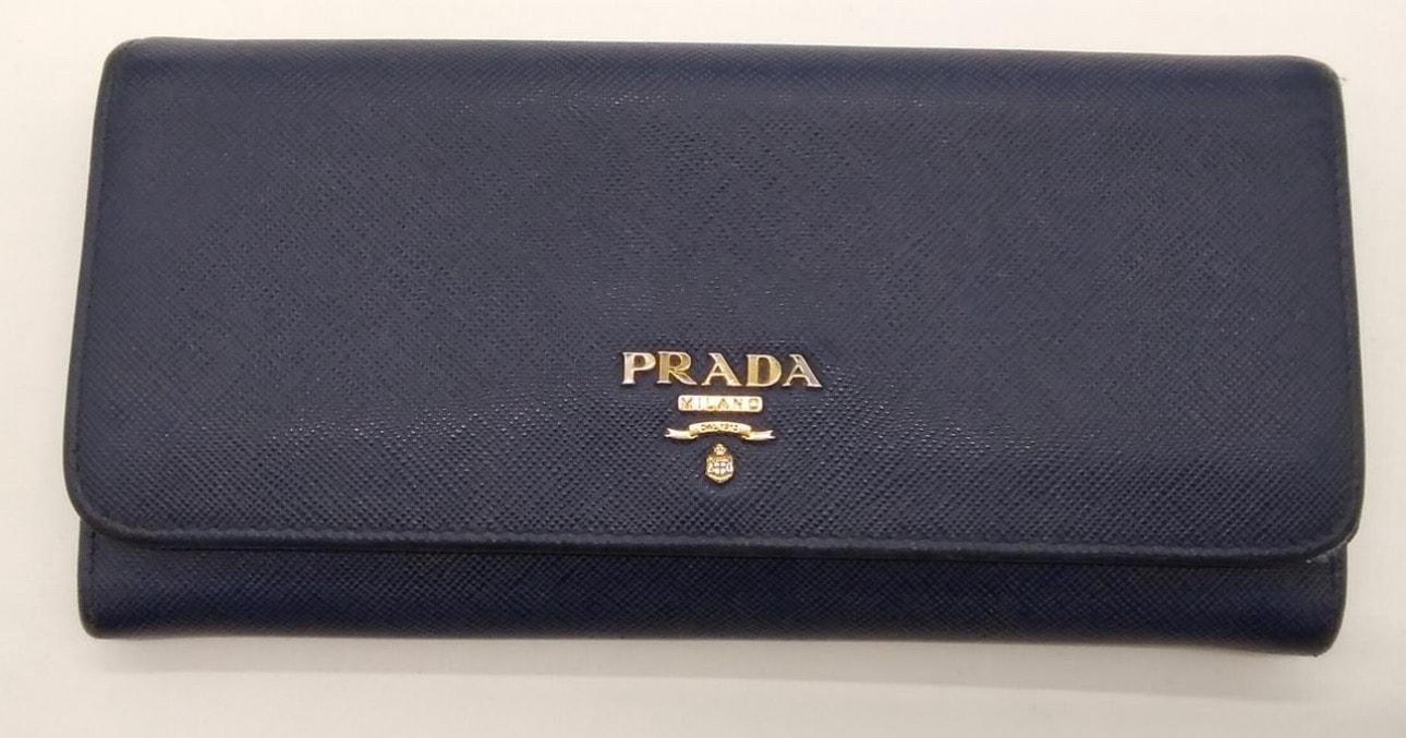 PRADA Saffiano Metal Nero Wallet "Black"