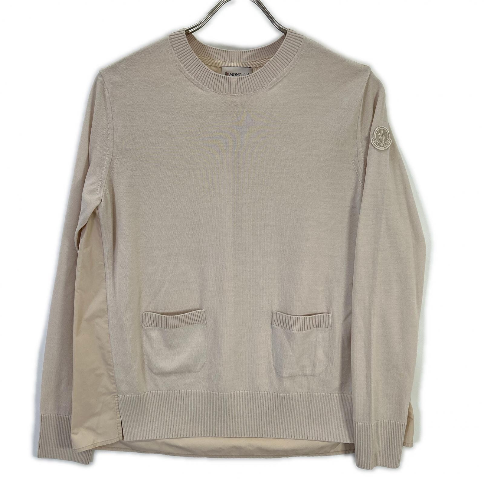 モンクレール 22年製 GIROCOLLO TRICOT ナイロン切替 ニット S
