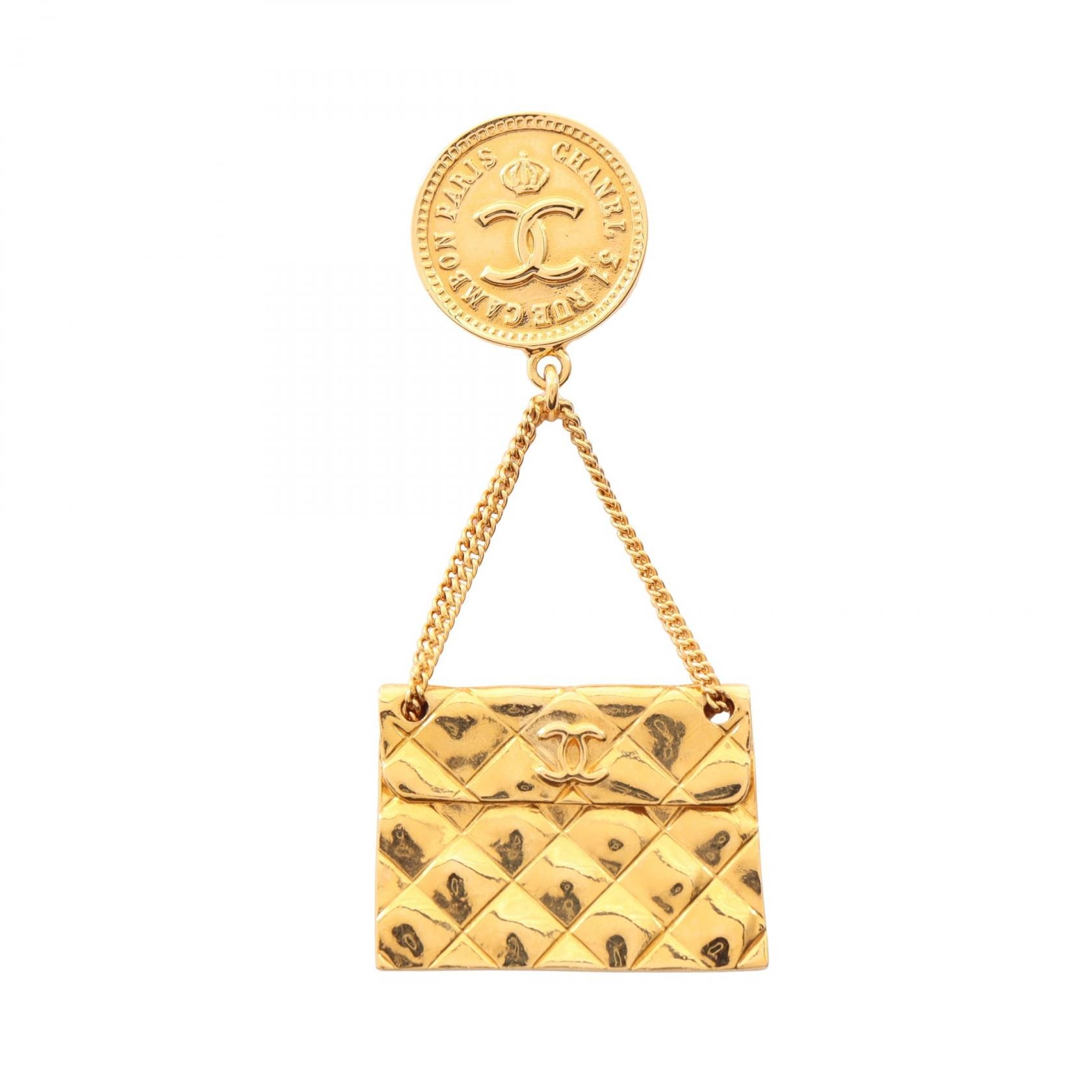 シャネル CHANEL 95A マトラッセ バッグモチーフ ブローチ アクセサリー GP(ゴールドメッキ) レディース ゴールド系 【中古】
