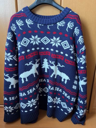 WIND AND SEA GOD SELECTION XXX NORDIC SWEATER "Navy"