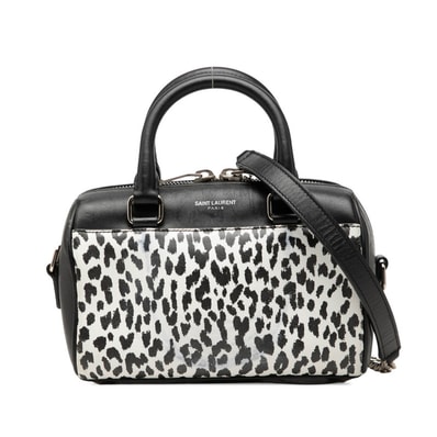 サンローラン ベイビーダッフル ハンドバッグ 2WAY ショルダーバッグ 340238 ブラック レザー レディース SAINT LAURENT 中古