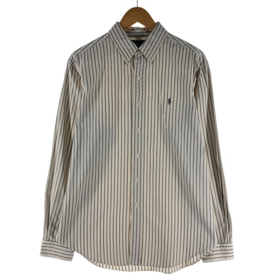 古着 ラルフローレン Ralph Lauren CLASSIC FIT 長袖 ボタンダウンストライプシャツ メンズL相当/eaa531002
