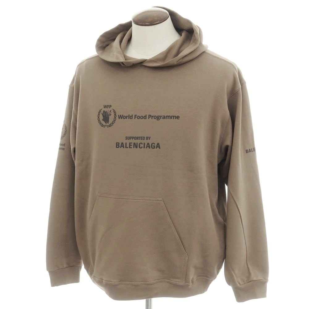 【中古】【未使用】バレンシアガ BALENCIAGA × THE WORLD FOOD PROGRAMME コットン プルオーバー パーカー トーブ【サイズL】【メンズ】