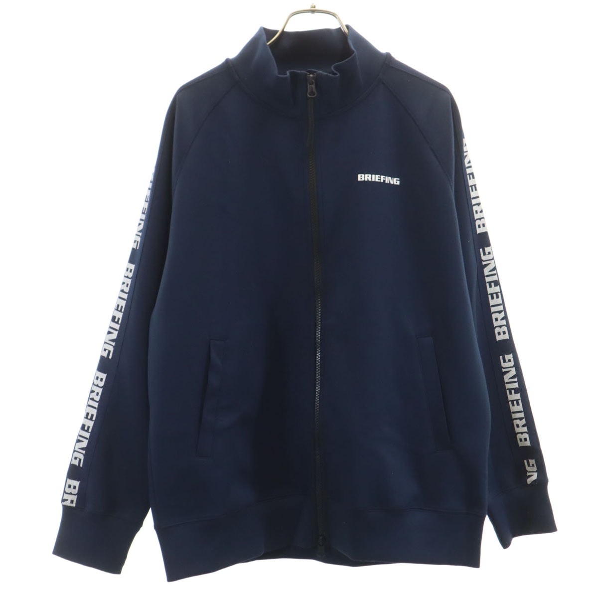 美品 BRIEFING ブリーフィング ゴルフ ダンボールニット ジップジャケット M ネイビー