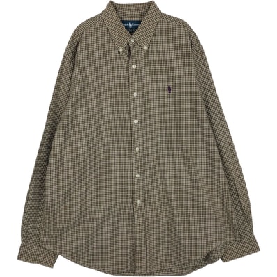 古着 ラルフローレン Ralph Lauren CLASSIC FIT クラシックフィット 長袖 ボタンダウンチェックシャツ メンズXL相当/eaa650129