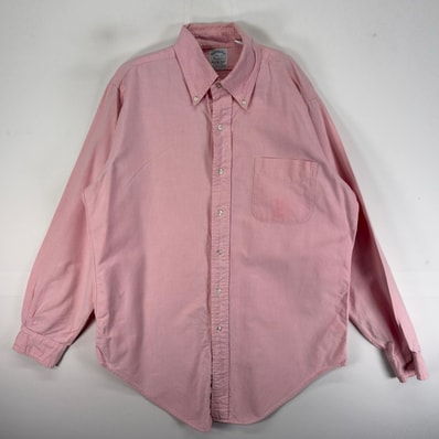 古着 ブルックスブラザーズ Brooks Brothers USA製 長袖シャツ USA製 Makers M ピンク系 無地 メンズ