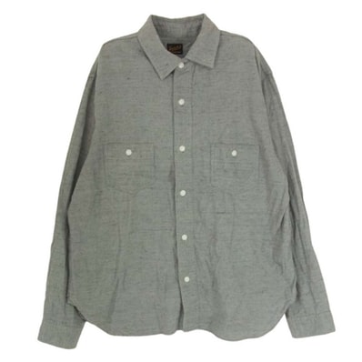 TENDERLOIN テンダーロイン 長袖シャツ コットン 長袖 フランネル ワーク シャツ グレー系 M【中古】