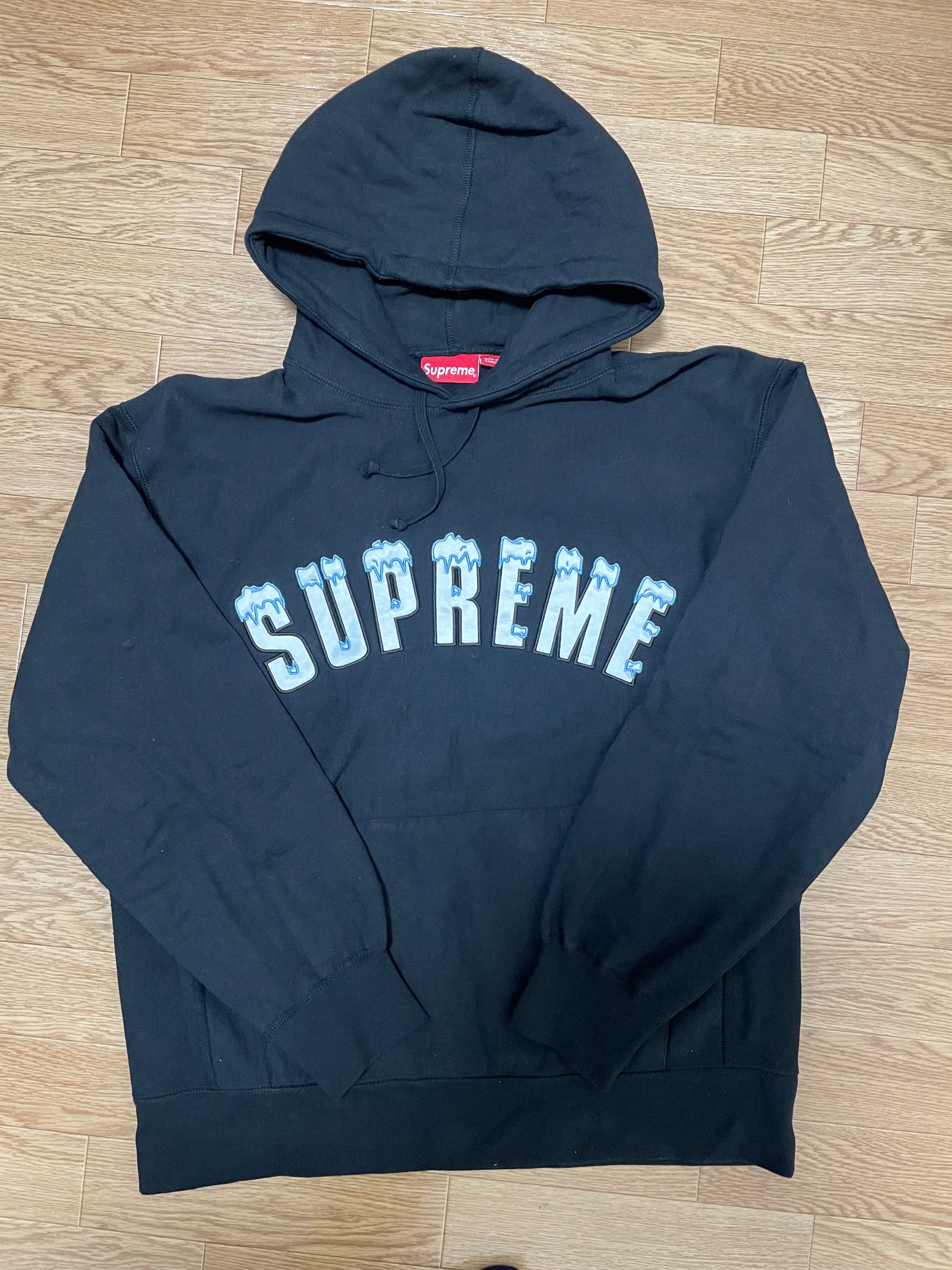 Supreme Icy Arc Hooded Sweatshirt "Black"