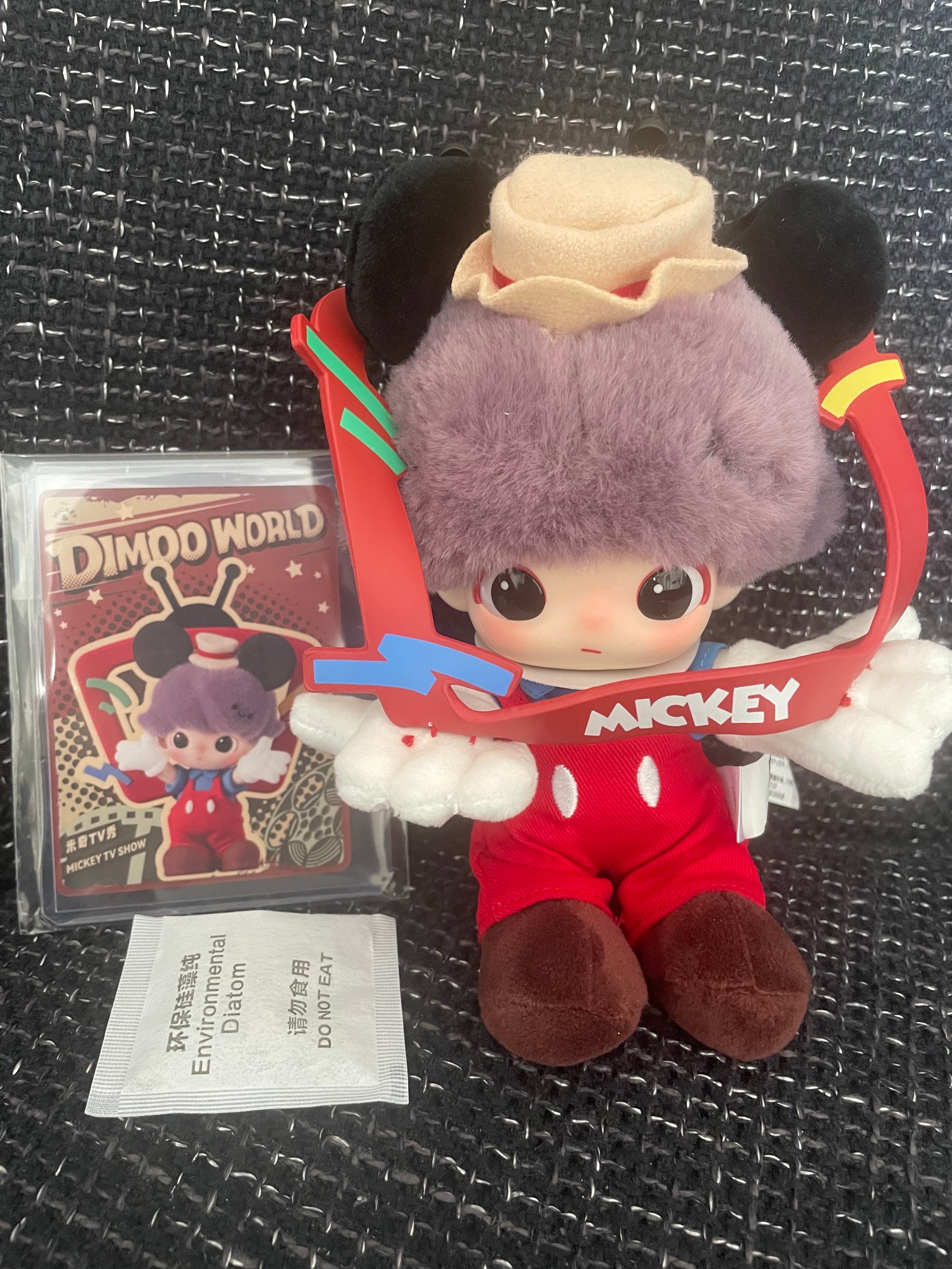 POP MART DIMOO WORLD x DISNEY Series Plush Keychain Mickey TV Show (Secret)