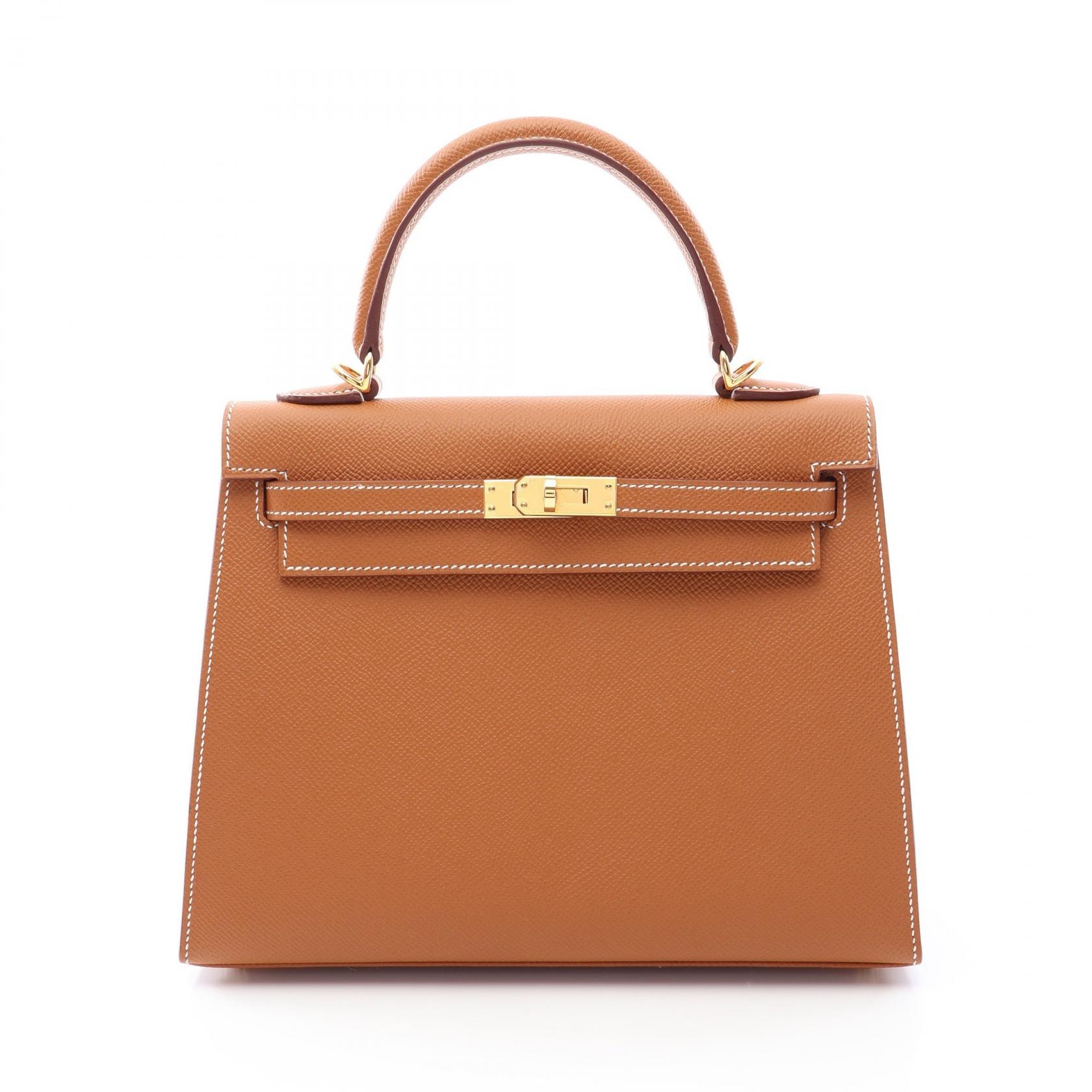エルメス HERMES ケリー25 ゴールド 2WAY ハンドバッグ バッグ ヴォーエプソン ヴォーエプソン U刻印(2022年製造) レディース ブラウン系 【中古】