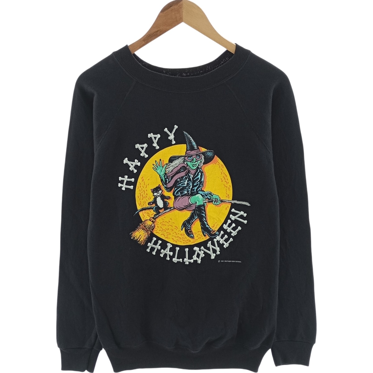 古着 90年代 ヘインズ Hanes ハロウィン柄 プリントスウェットシャツ トレーナー USA製 メンズM相当 ヴィンテージ/eaa417023