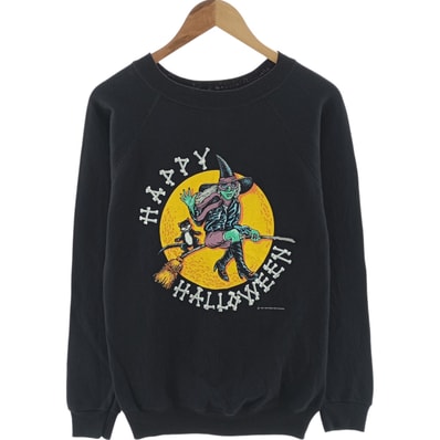 古着 90年代 ヘインズ Hanes ハロウィン柄 プリントスウェットシャツ トレーナー USA製 メンズM相当 ヴィンテージ/eaa417023