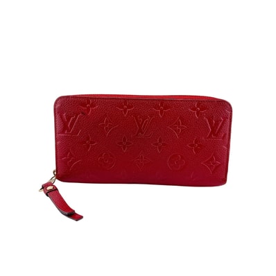 ルイヴィトン LOUIS VUITTON 長財布 アンプラント ポルトフォイユ クレマンス ラウンドファスナー M63698 レッド