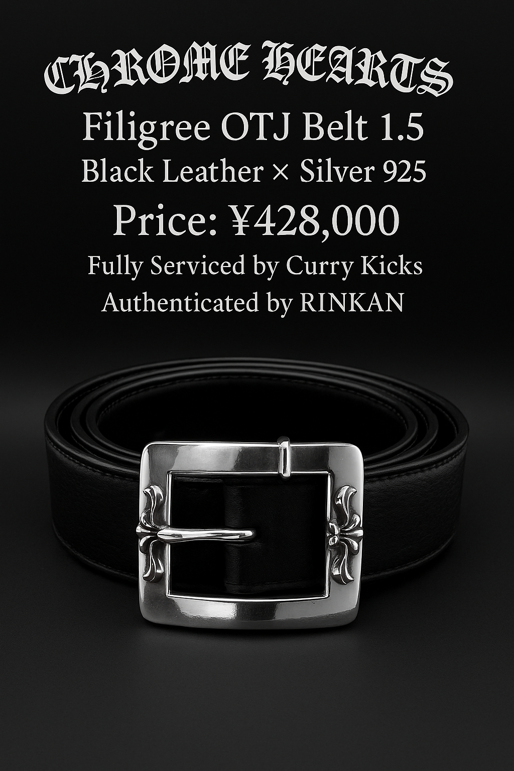 CHROME HEARTS Filigree OTJ Belt 1.5 38