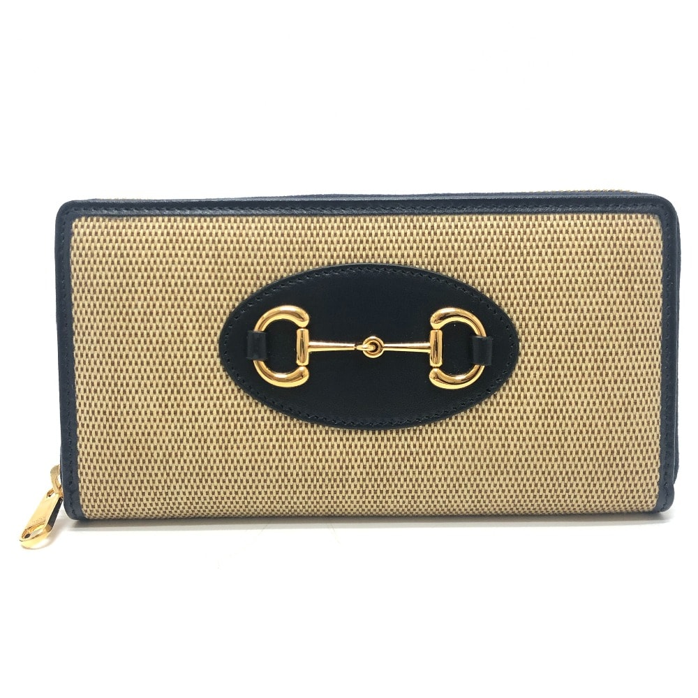 グッチ GUCCI ホースビット 621889 ラウンドファスナー ロングウォレット 小物 長財布 キャンバス/レザー BROWN ブラウン 未使用