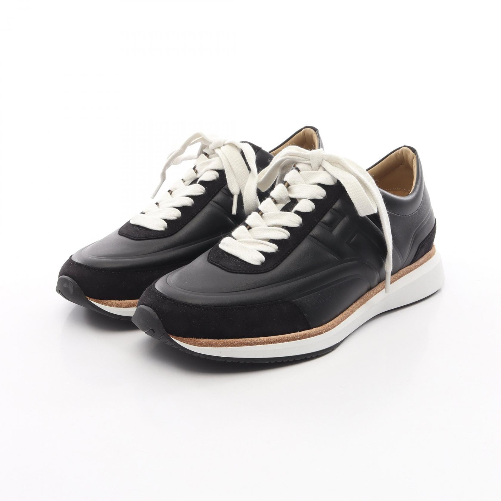 エルメス HERMES イージー スニーカー 靴 レザー レディース ブラック系 【中古】
