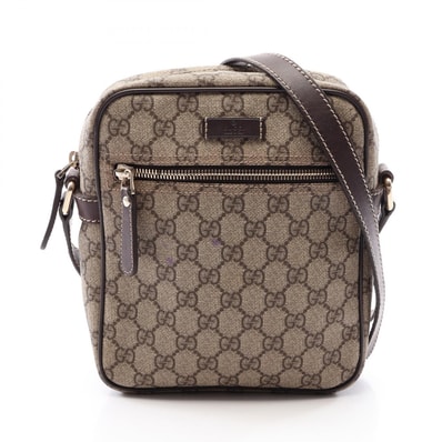 グッチ GUCCI GGスプリーム ショルダーバッグ バッグ PVCコーティングキャンバス レザー レディース ベージュ系 / ブラウン系 233268 【中古】