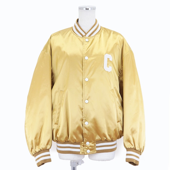 美品 セリーヌ ブルゾン レディース ゴールド ホワイト 38 CELINE