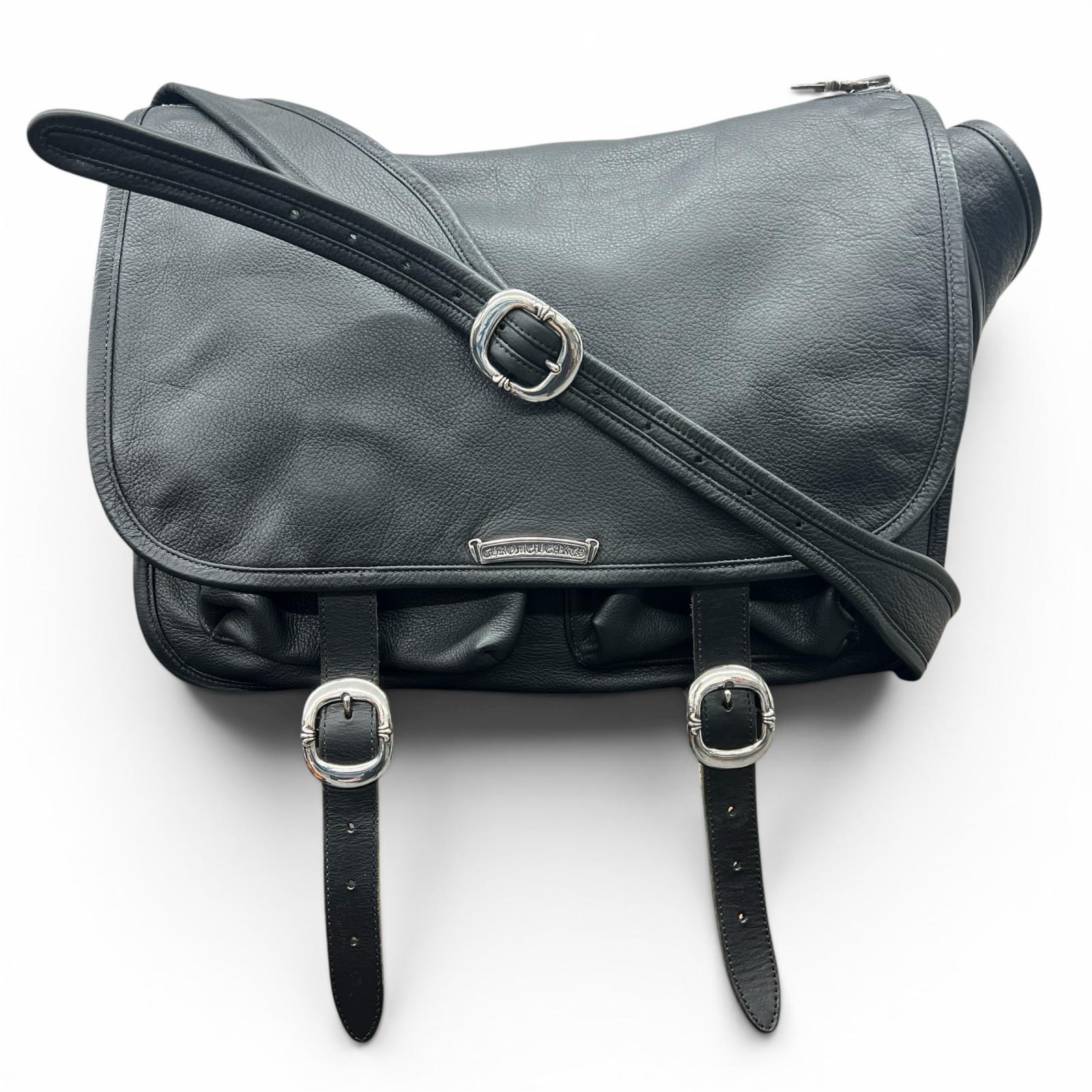 Chrome Hearts Large Gunslinger Strap Leather Shoulder Bag "Black"