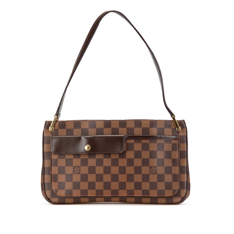 ルイ ヴィトン ダミエ オーバーニュ ショルダーバッグ N51129 ブラウン PVC レザー レディース LOUIS VUITTON 中古