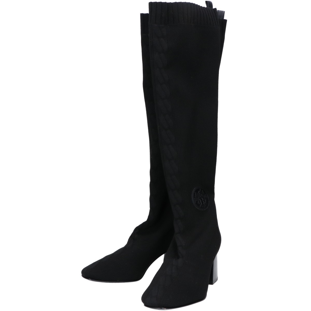 エルメス H222097Z フォンテーヌ60 エクスリブス ニットファブリックロングブーツ 36 1/2