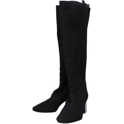 エルメス H222097Z フォンテーヌ60 エクスリブス ニットファブリックロングブーツ 36 1/2