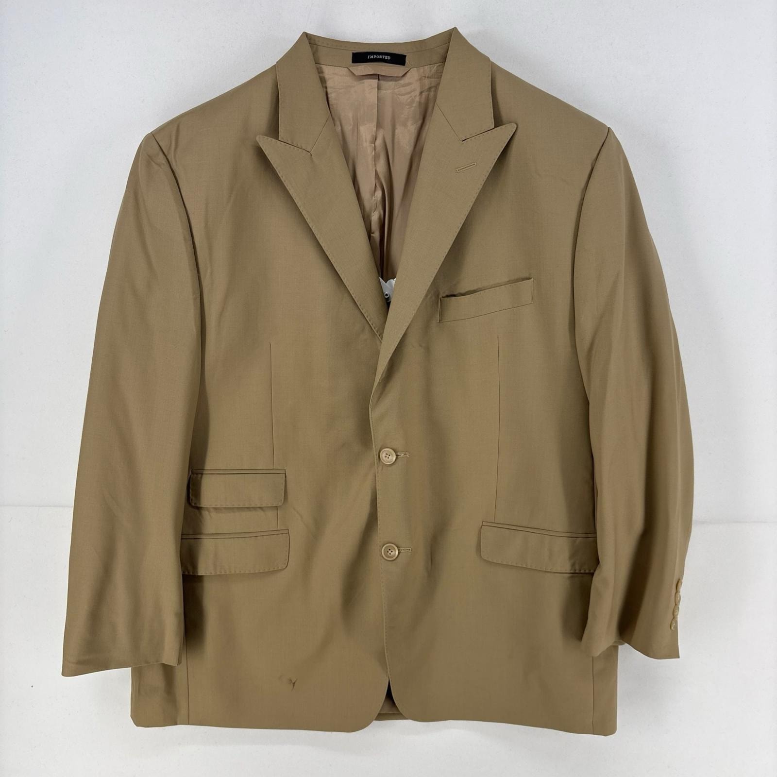 古着 ローレンラルフローレン LaurenRalphLauren ジャケット テーラード ブレザー 2つボタン 大きいサイズ 48R ベージュ 無地 メンズ