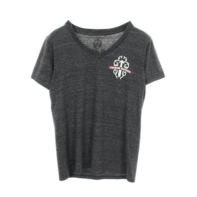 クロムハーツ CHROME HEARTS ダガープリント カモフラージュ Vネック 半袖Tシャツ 衣料品 トップス コットン ポリエステル メンズ グレー系 【中古】