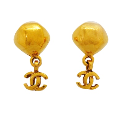 【6jkb0502】シャネル ピアス ヴィンテージ ココマーク GPメッキ ゴールド【中古】レディース