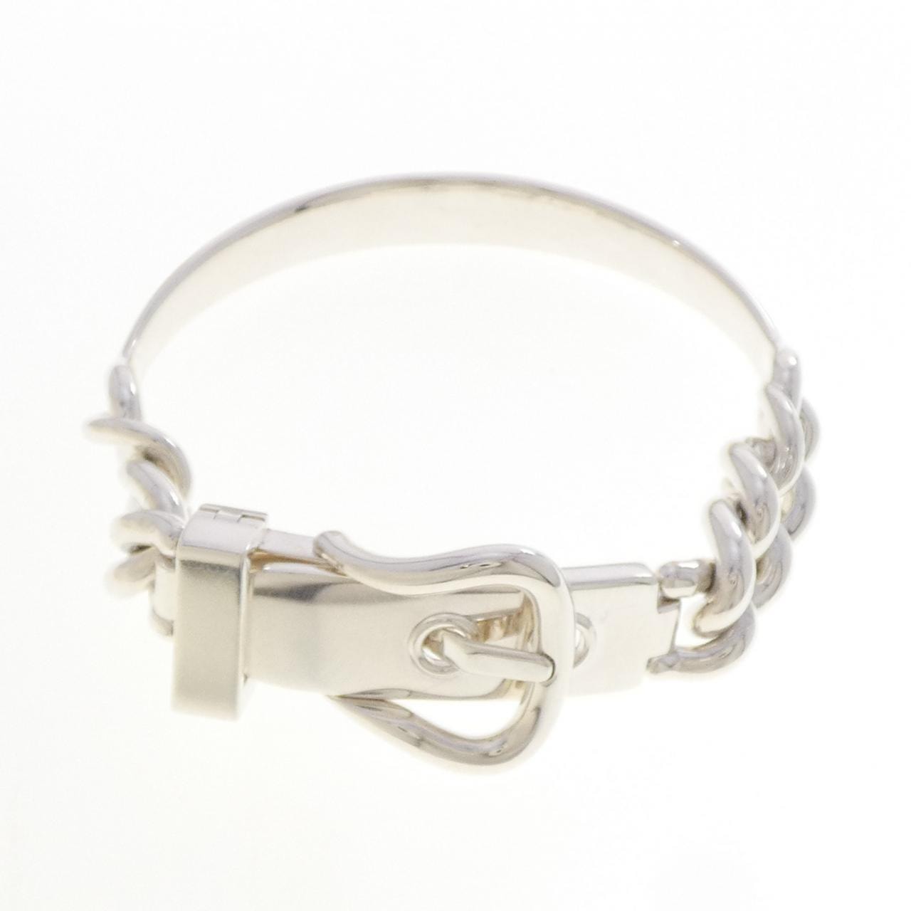 Hermes Boucle Sellier Inflexible Bracelet "Silver"